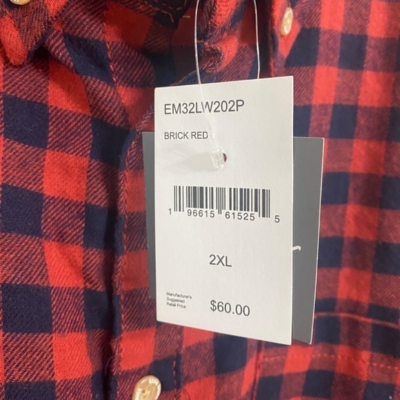 Eddie Bauer Plaid Button Down Flannel Shirt in Red Buffalo Check, Mens Size XXL - Picture 8 of 10